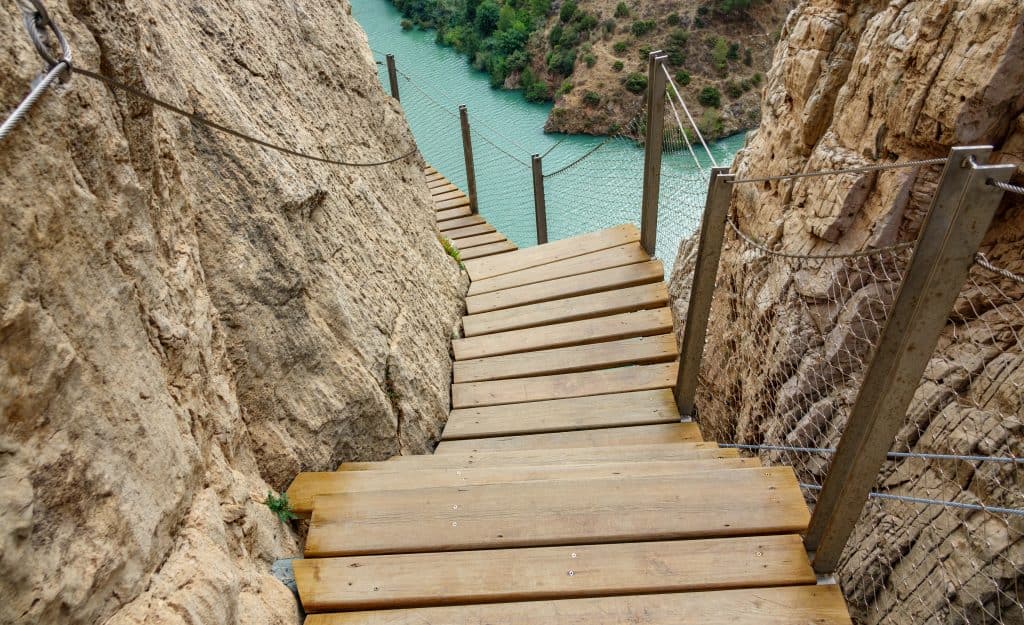 water caminito del rey Blauw water in Caminito del Rey, wandelen in Andausië