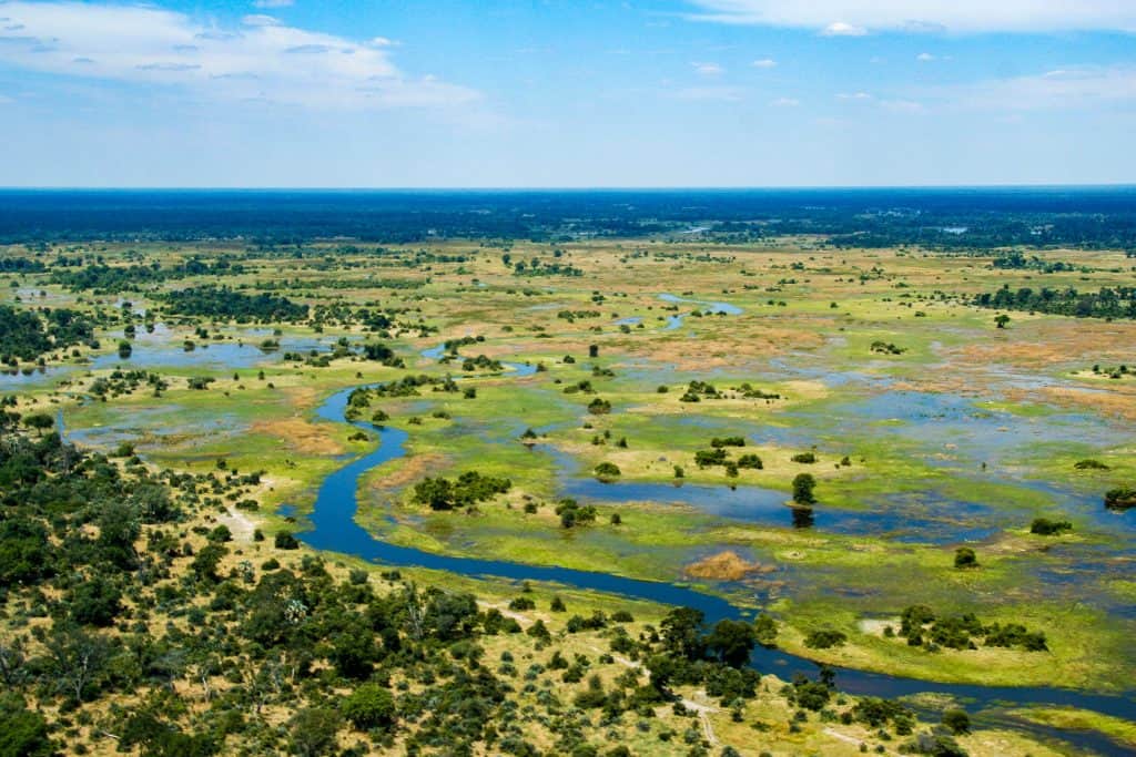 de okavango delta vanuit lucht De Okavango Delta vanuit de lucht