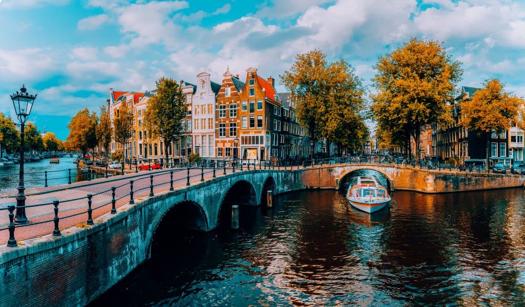 Historisch centrum van Amsterdam in Noord-Holland