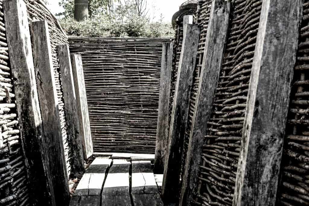 loopgraven in het museum Loopgraven in het museum